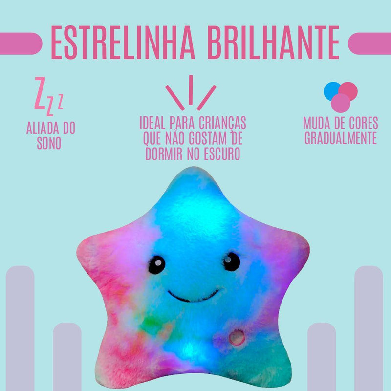 Estrelinha Brilhante - Pelúcia Fofa Iluminada (Luz de LED)